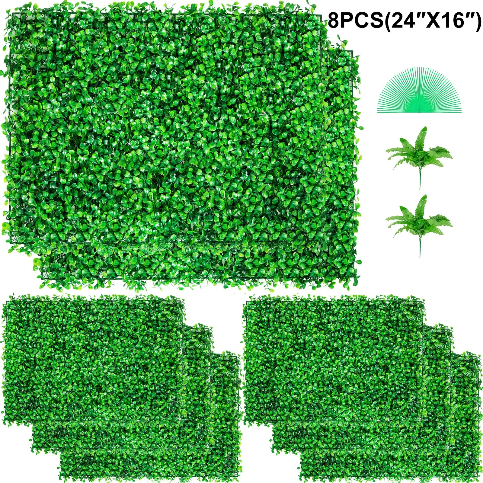 24-Pack Artificial Boxwood Panels （20"x20" ）