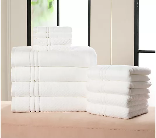 Home Reflections 100% Cotton Solid & Texture 12-pc Towel Set