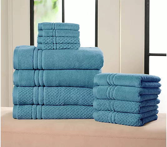 Home Reflections 100% Cotton Solid & Texture 12-pc Towel Set