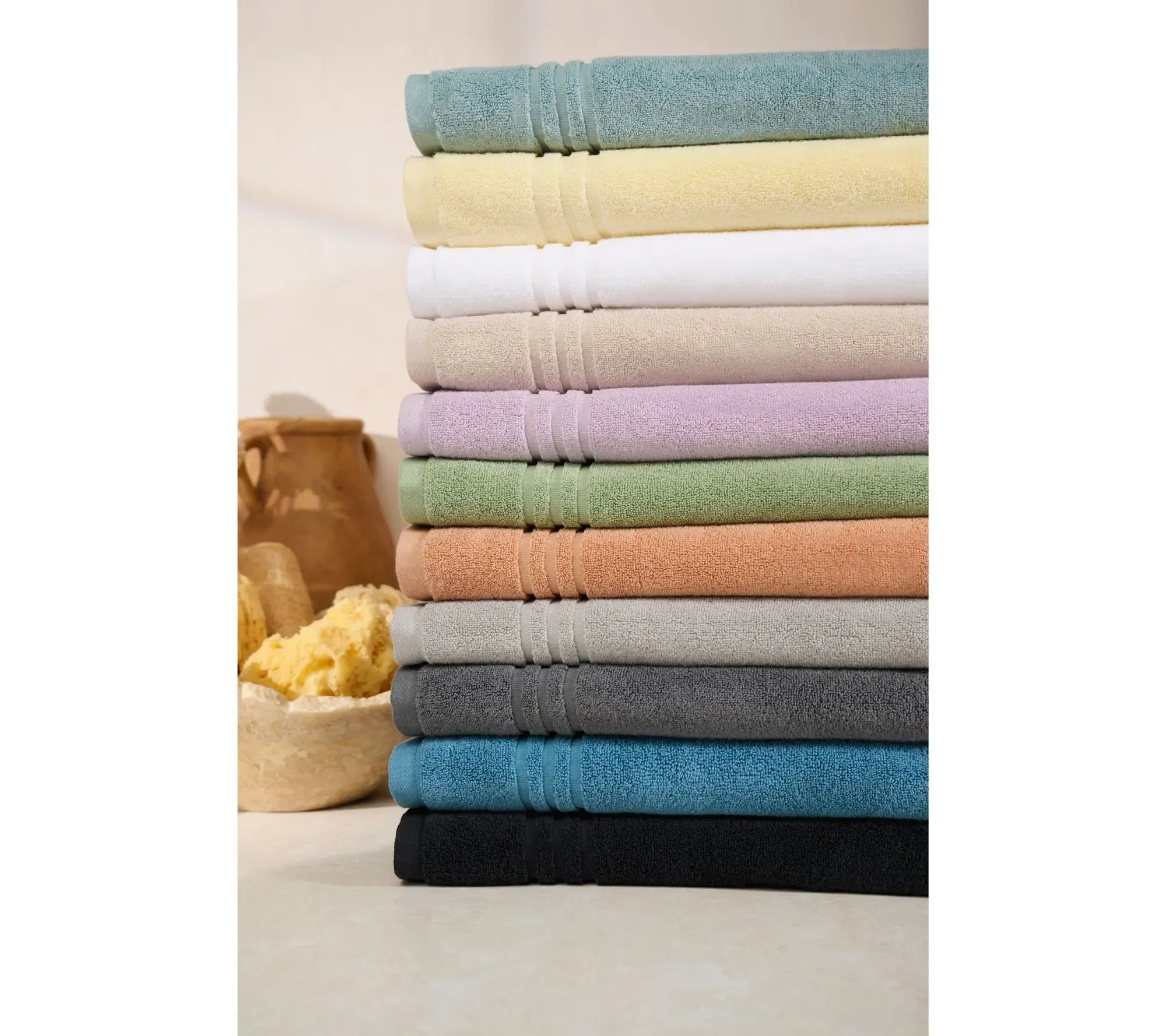 Home Reflections 100% Cotton Solid & Texture 12-pc Towel Set