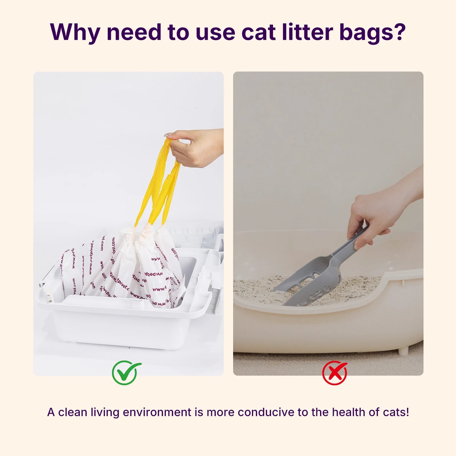 Lite Cat Litter Box Waste Bags– 60-pack