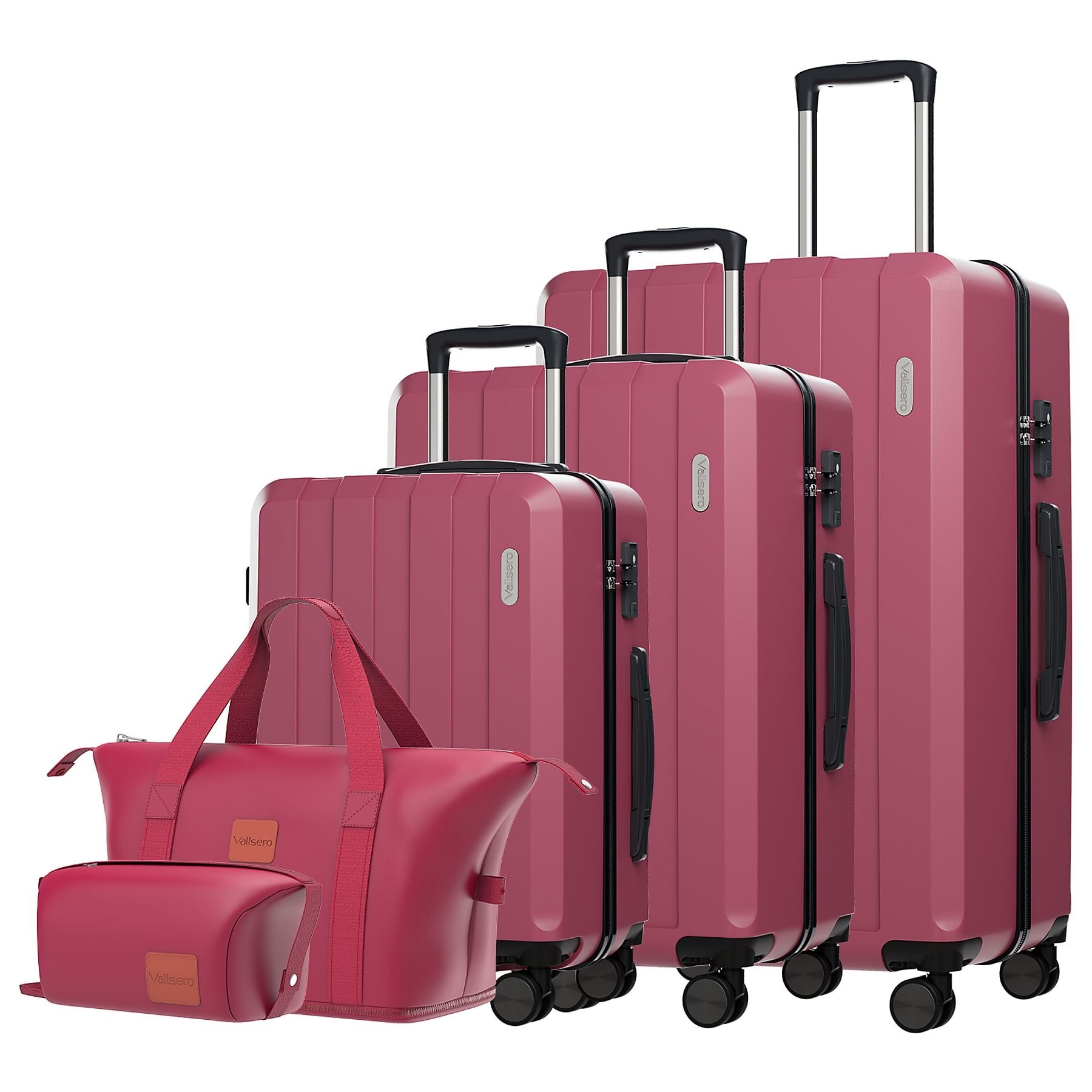 Trolley Set (20", 24", 28") Rolling Suitcase 5-Piece Set Luggage Set