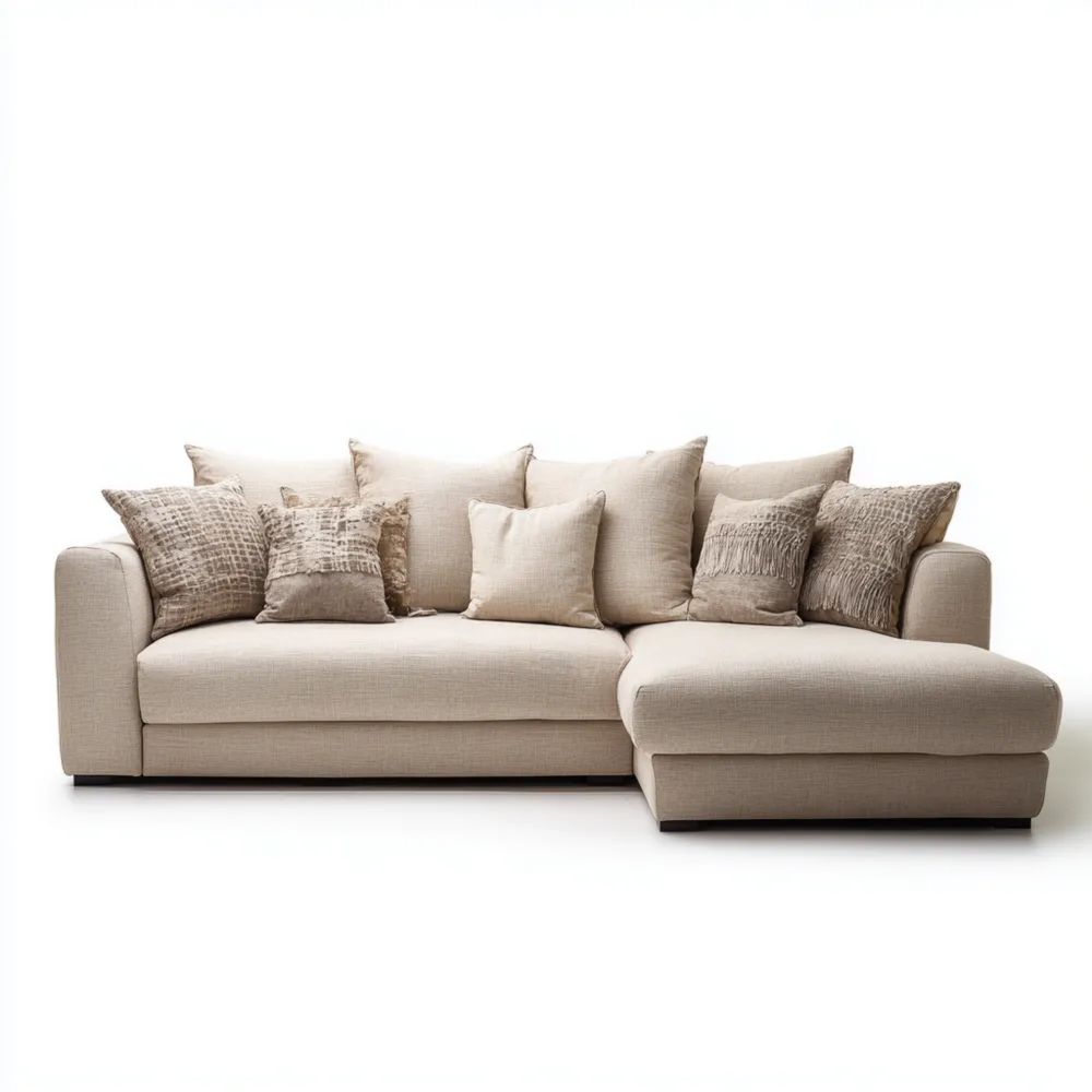 Ecksofa Stoff 280x160x85 cm – Beige – Modernes Design