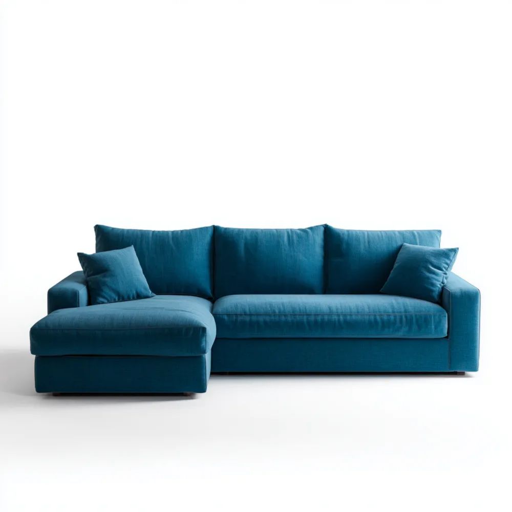 Ecksofa Stoff 250x150x85 cm – Blau – Modernes Design