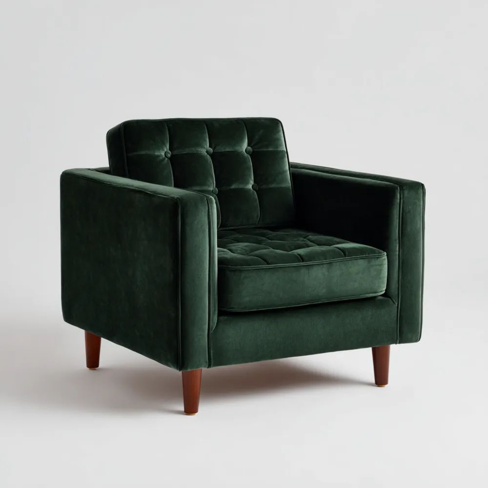Samtstuhl 80x85x90 cm - Dunkelgrün
