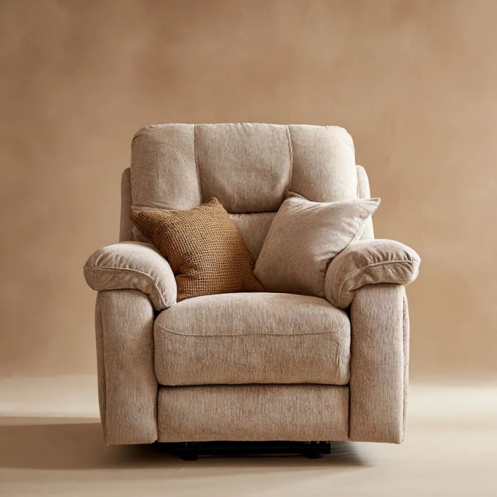 Relaxsessel Stoffpolster 90x100x105 cm – Beige – Komfortabler Liegestuhl