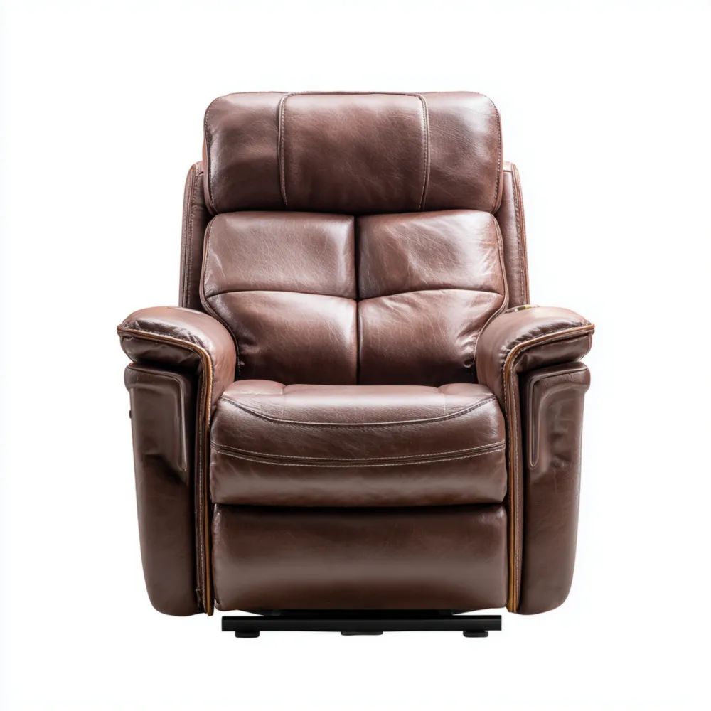 Relaxsessel Leder 85x90x105 cm - Braun - Verstellbare Rückenlehne