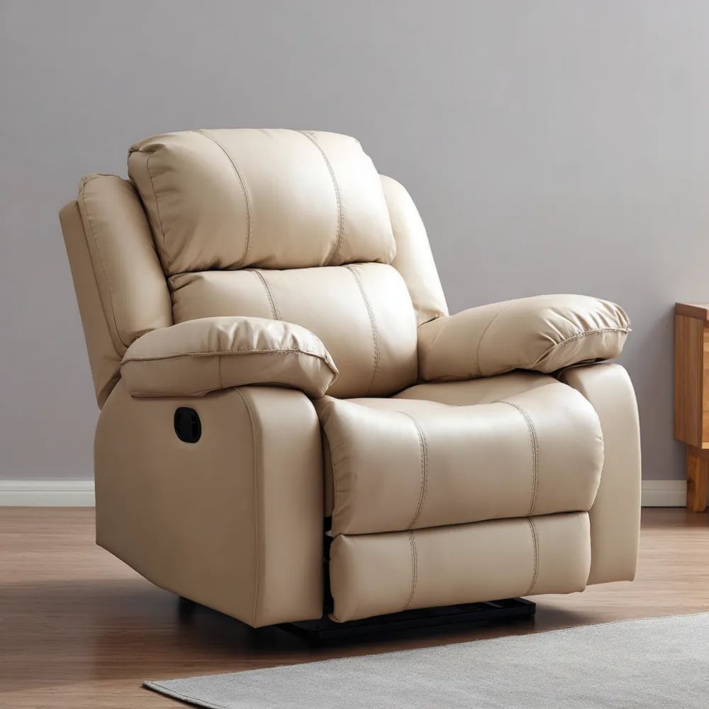 Entspannungssessel Kunstleder 85x95x100 cm - Beige - Verstellbar
