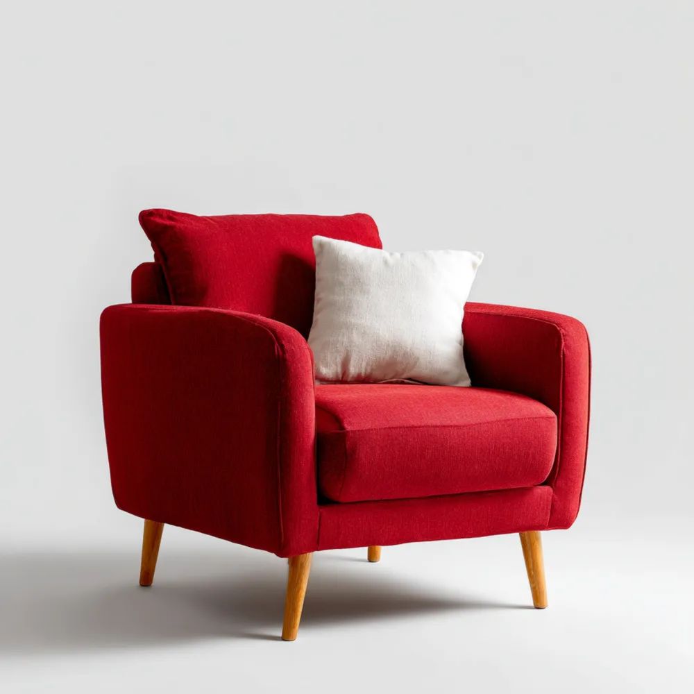 Sessel Stoff 80x85x90 cm – Rot – Skandinavisches Design