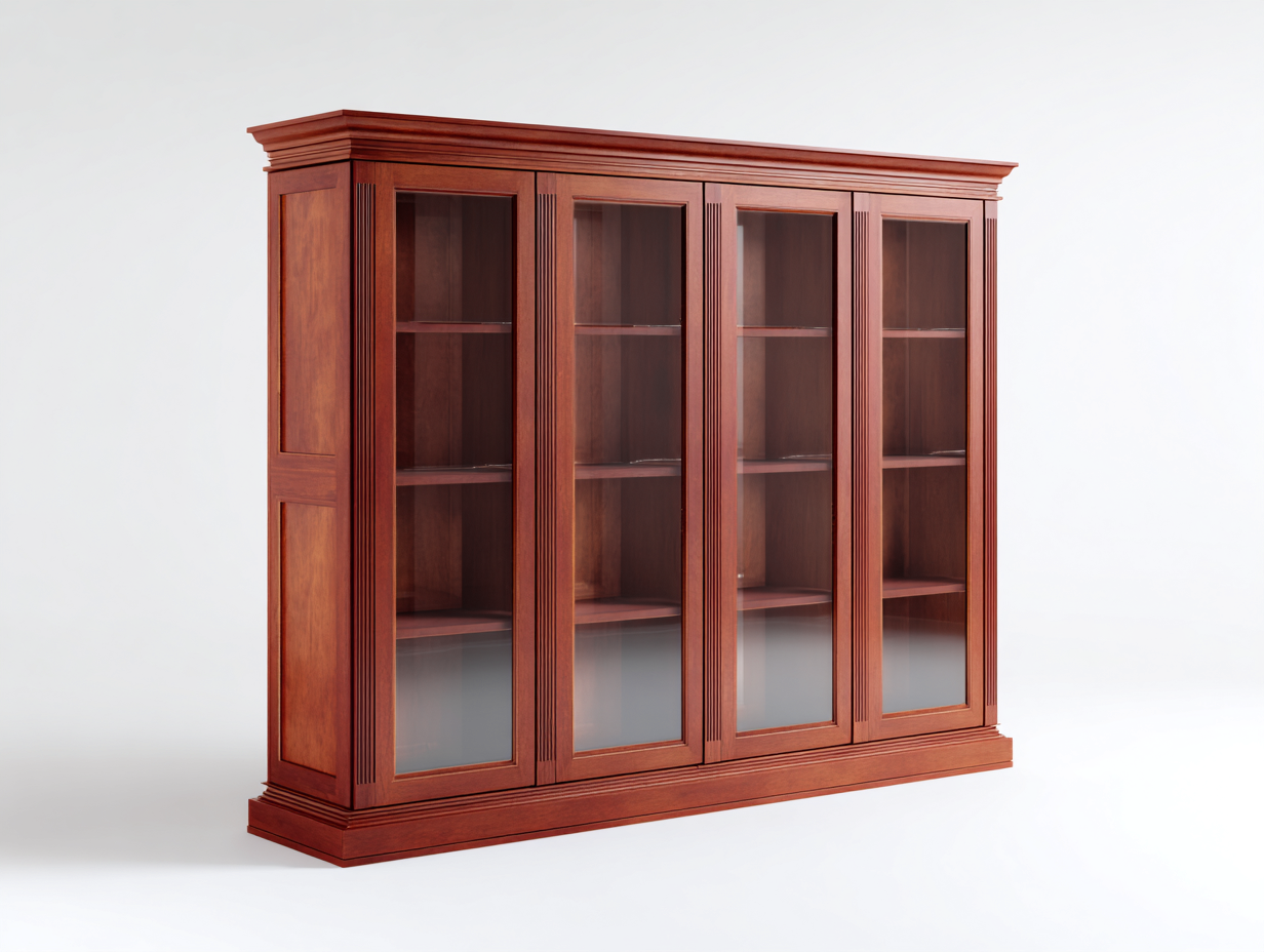 Vitrine en bois avec portes vitrées 180x45x200 cm - bois foncé - exposition et rangement pour séjour