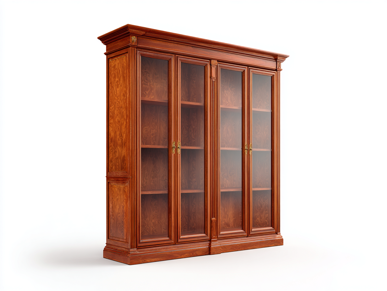 Vitrine en bois avec portes vitrées 160x45x200 cm - bois foncé - exposition et rangement pour séjour