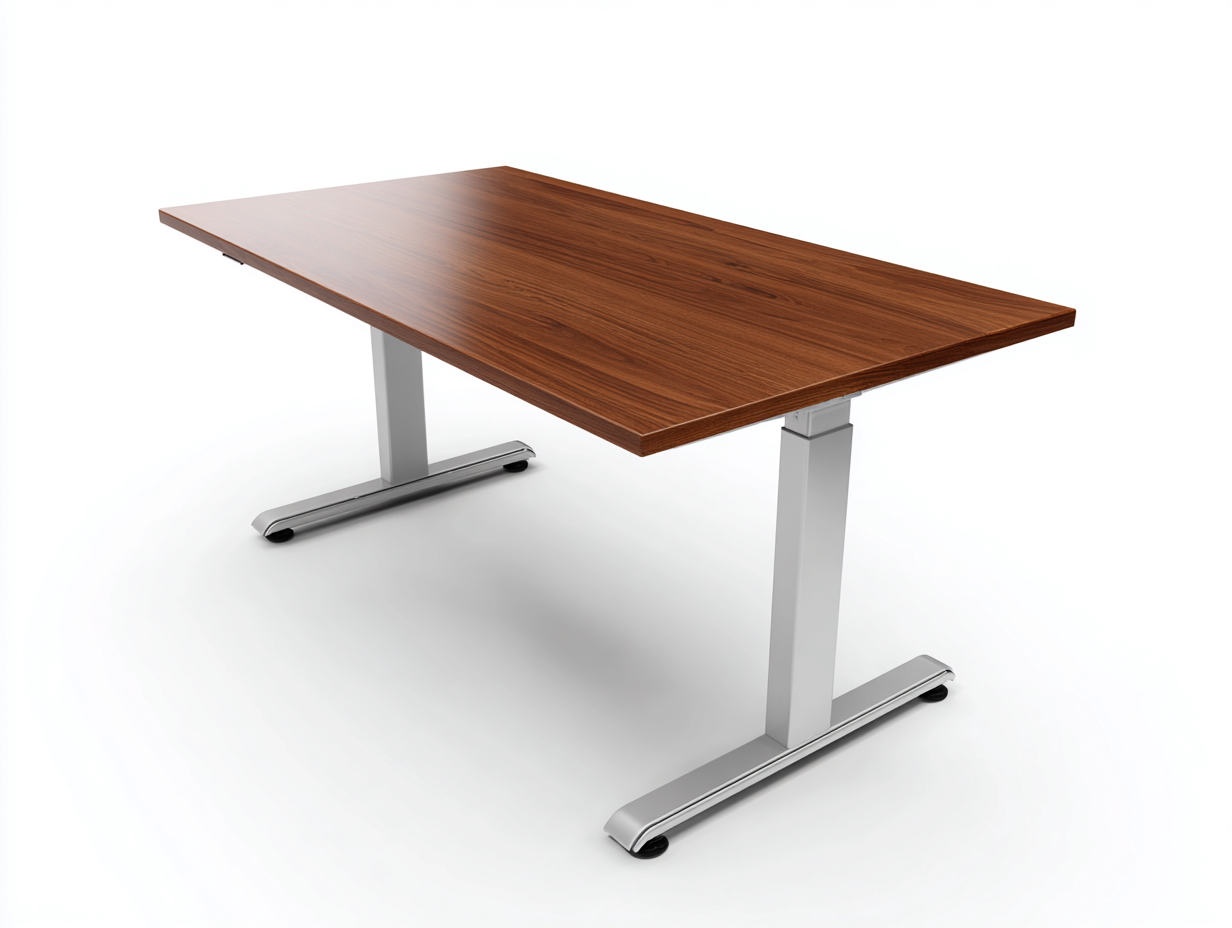 Bureau en bois et métal 160x80x75 cm - noyer - poste de travail pour bureau et télétravail