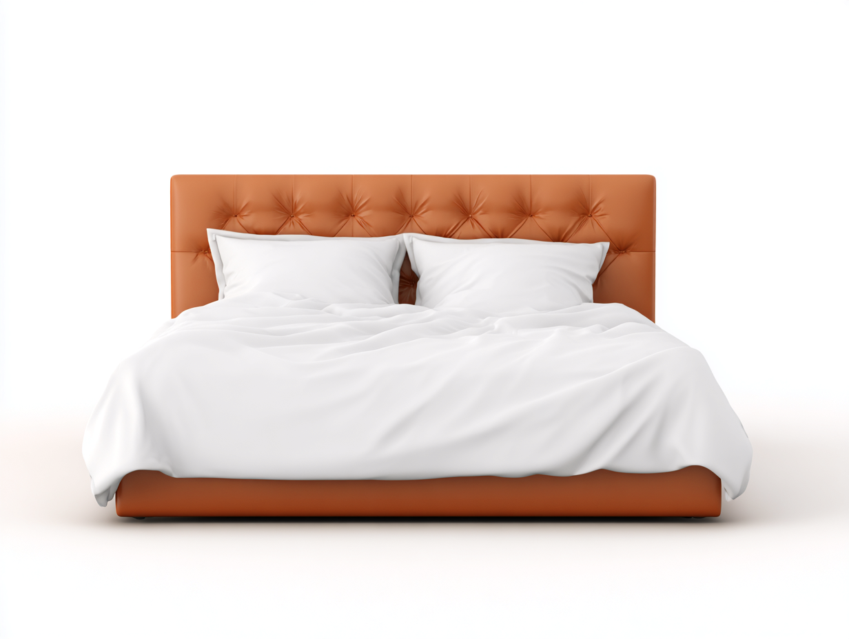 Lit double tapissé cuir synthétique 210x170x110 cm - marron - tête de lit capitonnée moderne