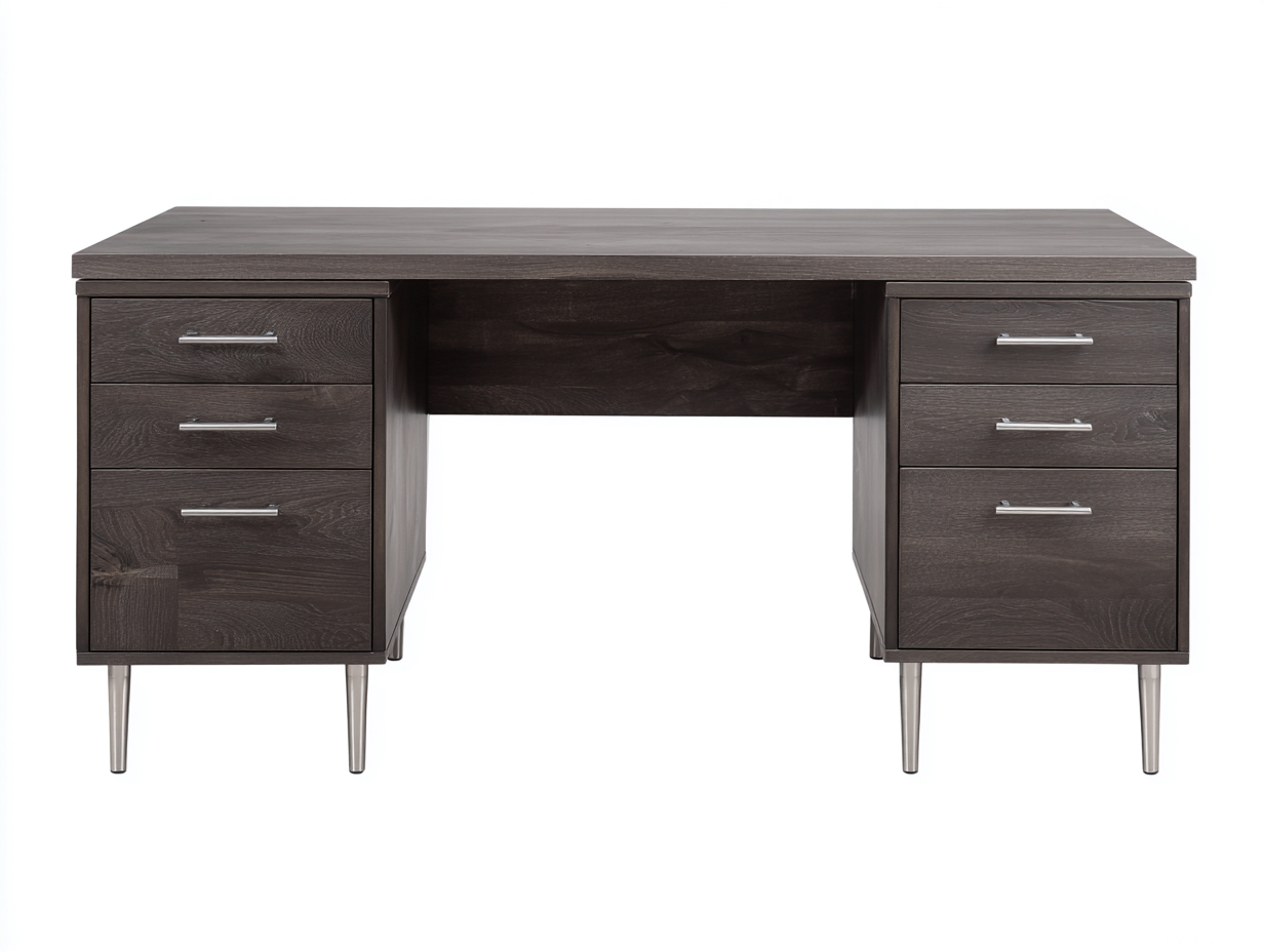 Bureau en bois 150x70x75 cm - gris anthracite - style contemporain