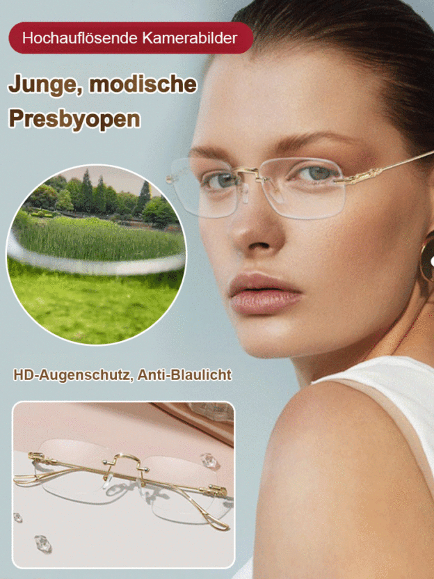 Photochrome, rahmenlose Gleitsichtbrille ohne Rand【Unisex】