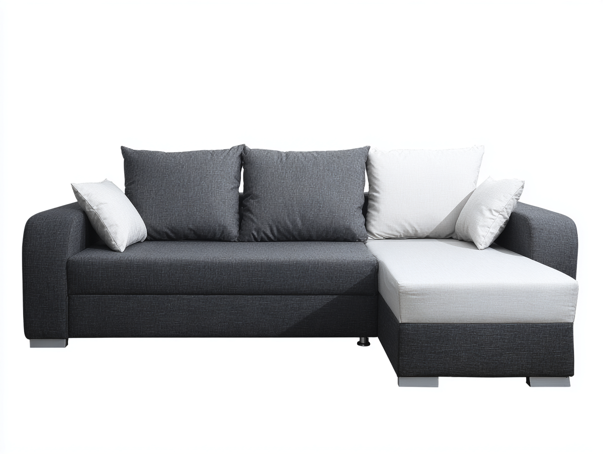 Canapé 3 places en tissu 228x102x78 cm - gris foncé - lignes épurées-Loftuply