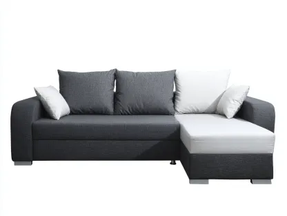 Canapé 3 places en tissu 228x102x78 cm - gris foncé - lignes épurées-Loftuply