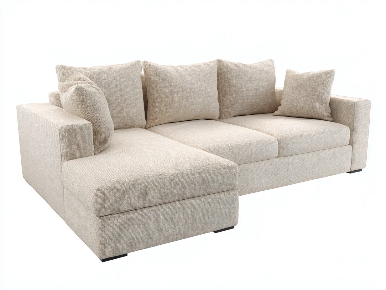 Canapé 3 places en cuir 218x98x82 cm - blanc - style contemporain-Loftuply