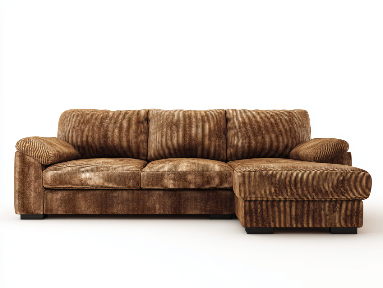 Canapé 3 places en tissu 222x100x82 cm - marron - style classique-Loftuply