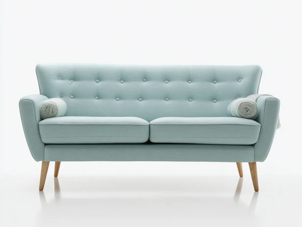 Canapé 2 places en tissu 170x85x84 cm - bleu clair - style scandinave-Loftuply