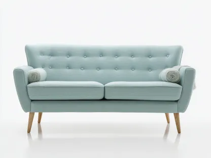 Canapé 2 places en tissu 170x85x84 cm - bleu clair - style scandinave-Loftuply