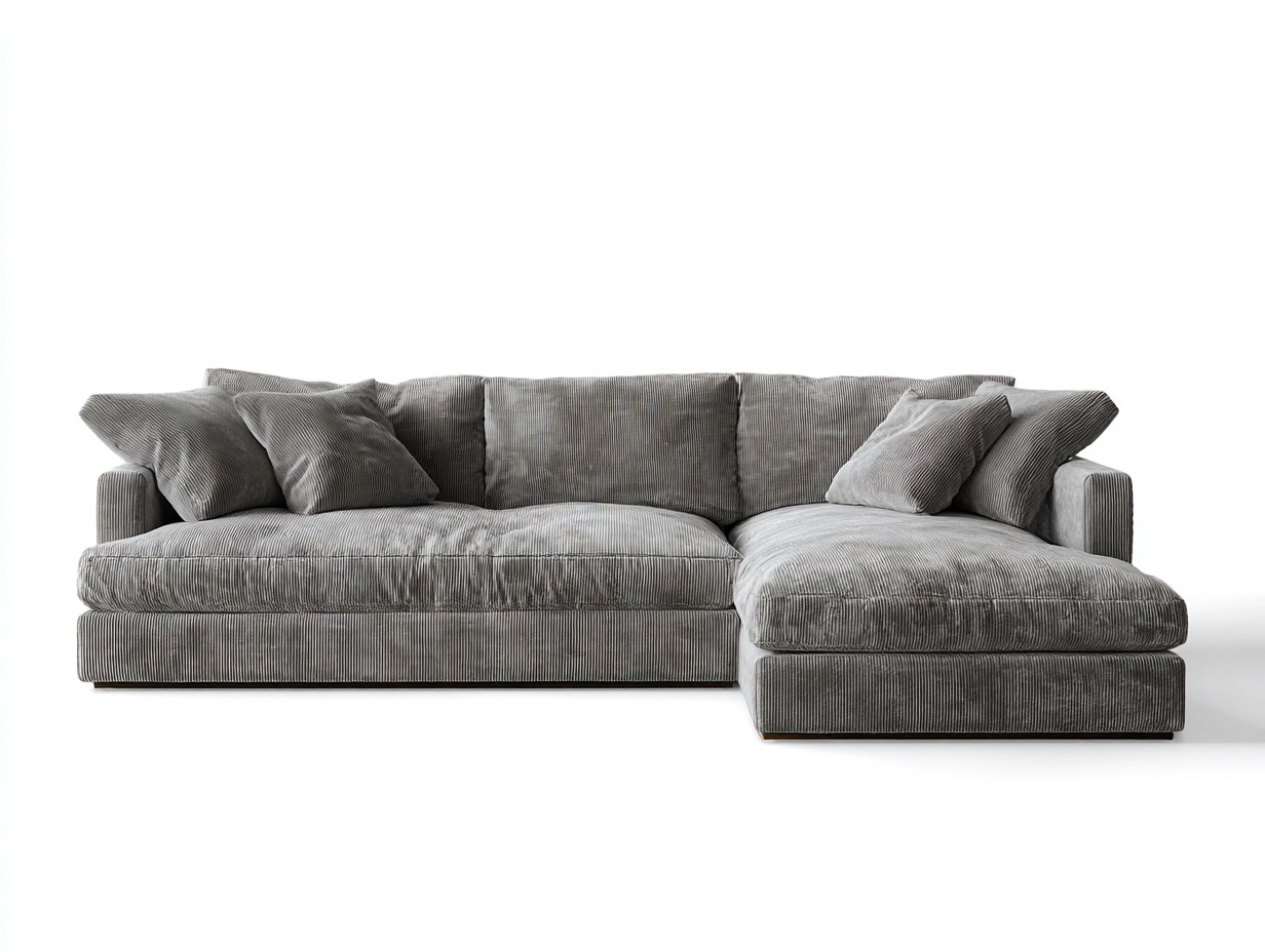 Canapé 3 places en tissu 230x108x80 cm - gris - confort ample-Loftuply