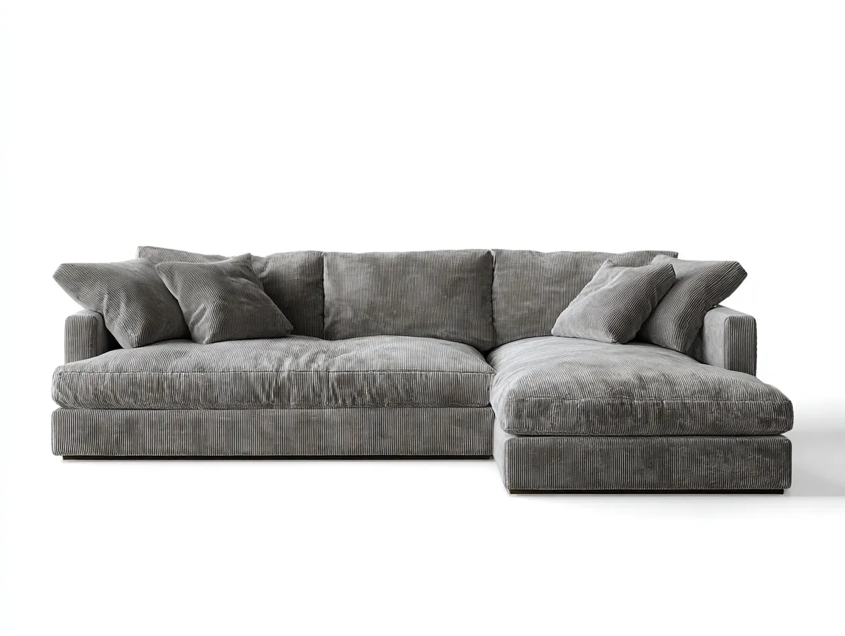 Canapé 3 places en tissu 230x108x80 cm - gris - confort ample-Loftuply