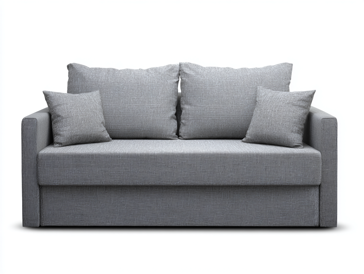 Canapé 2 places convertible en tissu 178x95x85 cm - gris clair - confort quotidien-Loftuply
