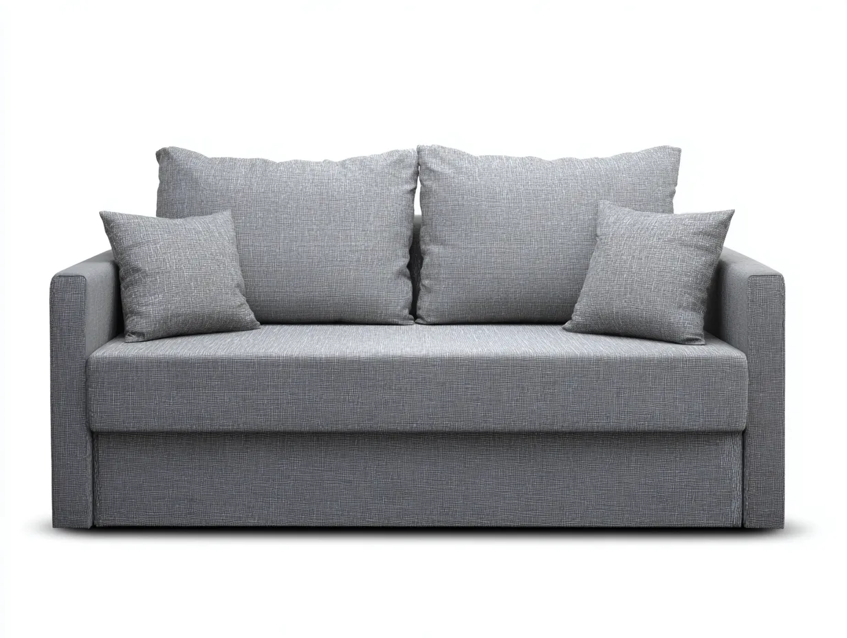 Canapé 2 places convertible en tissu 178x95x85 cm - gris clair - confort quotidien-Loftuply