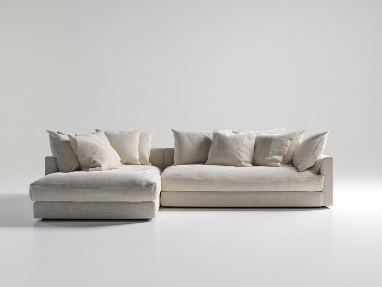 Canapé 3 places en tissu 229x106x80 cm - beige - confort quotidien-Loftuply