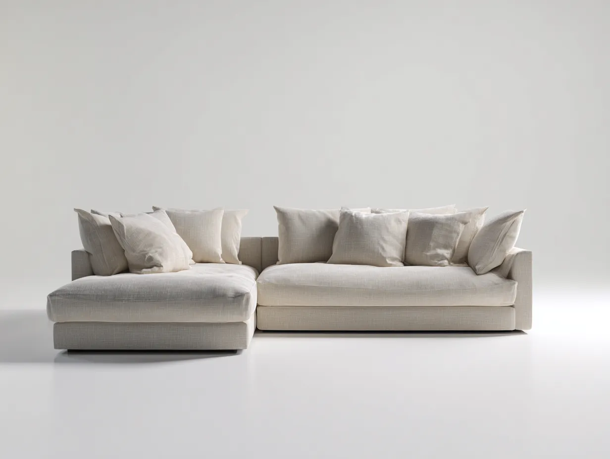 Canapé 3 places en tissu 229x106x80 cm - beige - confort quotidien-Loftuply