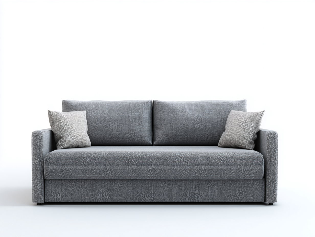 Canapé 2 places convertible en tissu 175x94x84 cm - gris - style moderne-Loftuply