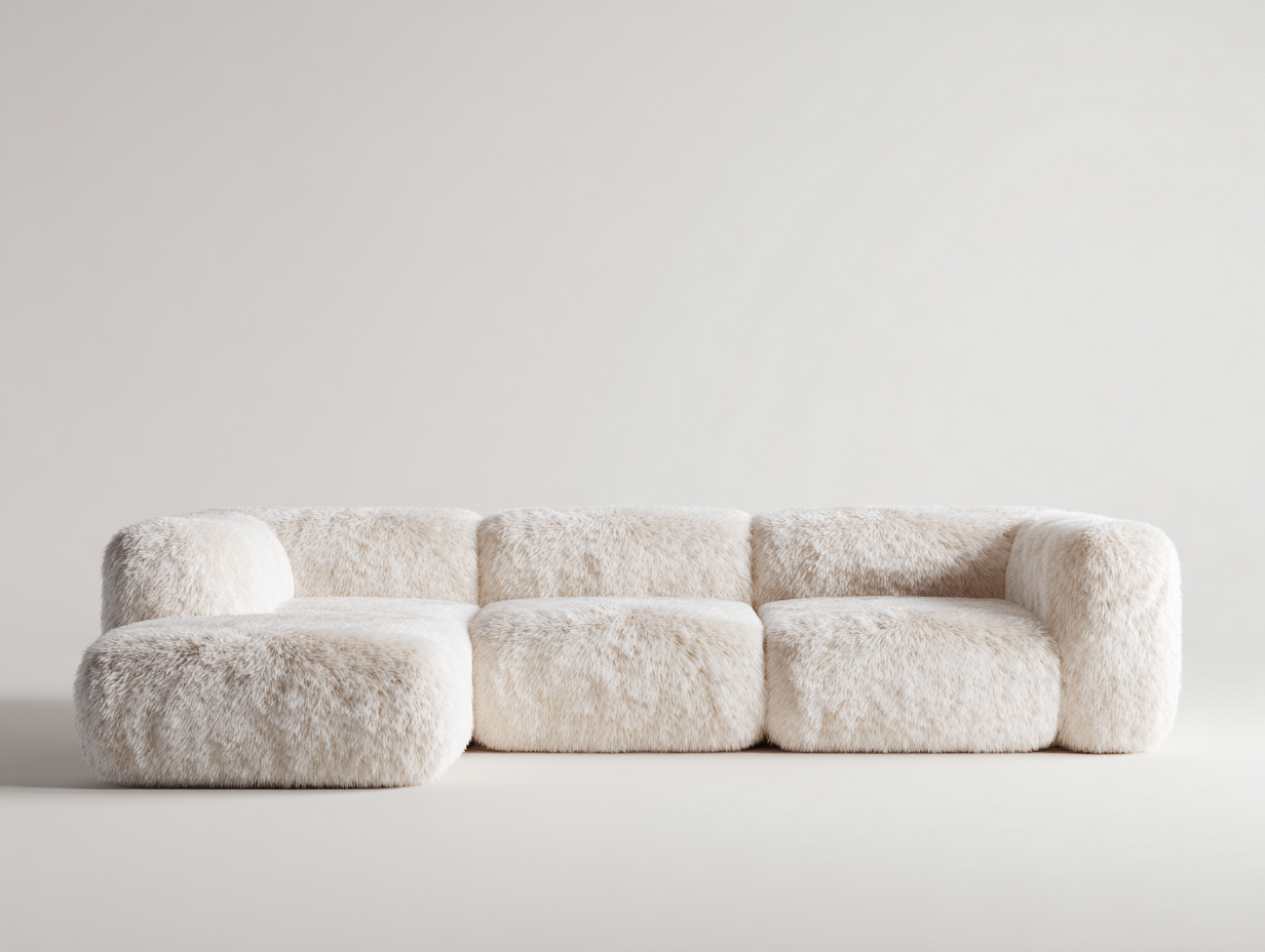 Canapé 3 places en tissu 226x102x80 cm - écru - assise généreuse style moderne-Loftuply