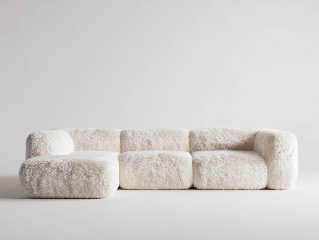 Canapé 3 places en tissu 226x102x80 cm - écru - assise généreuse style moderne-Loftuply