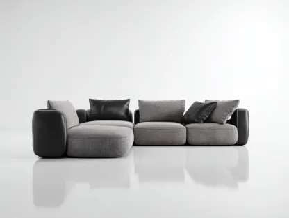 Canapé 3 places en tissu 228x110x82 cm - gris foncé - style modulable-Loftuply