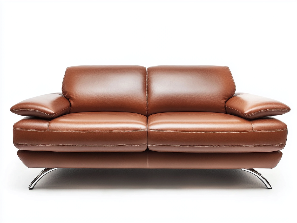 Canapé 2 places en cuir 180x96x82 cm - marron - élégance intemporelle-Loftuply