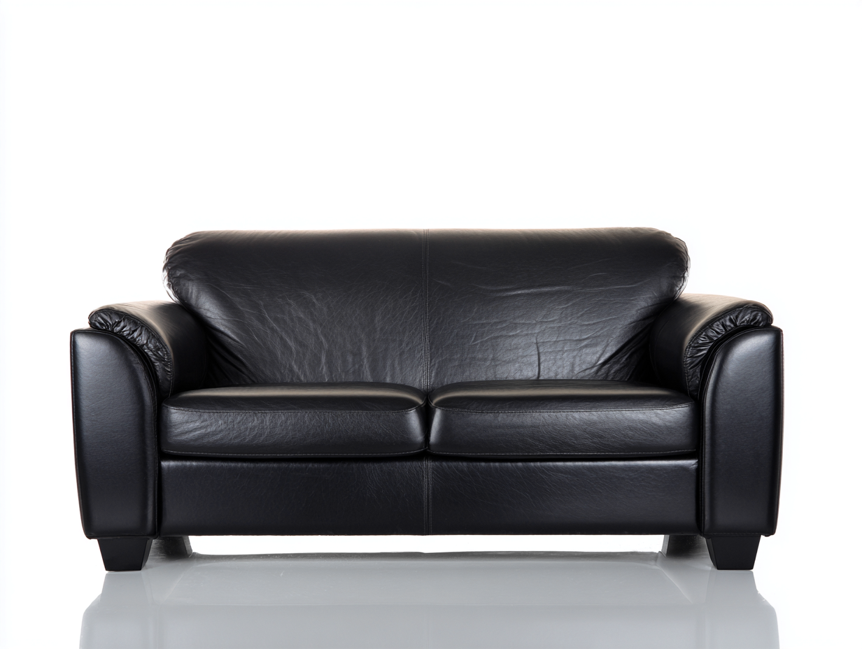 Canapé 2 places en cuir 176x94x84 cm - noir - style classique-Loftuply