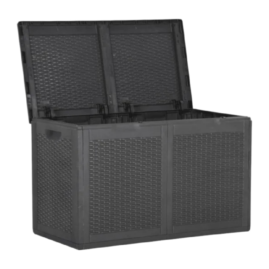 Coffre de rangement extérieur en plastique tressé - 100 x 50 x 50-zenboxatelier
