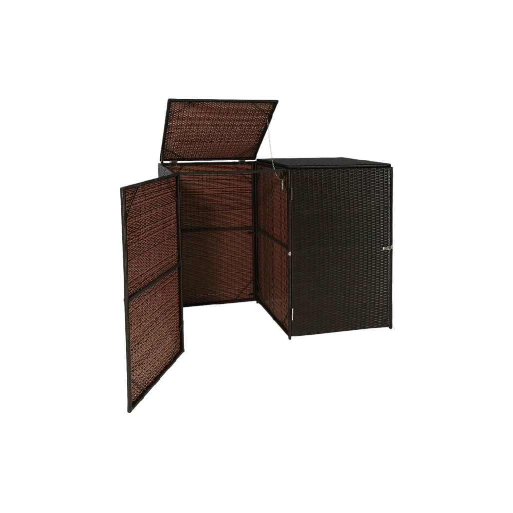 Banc de rangement pour extérieur en résine tressée - 90 x 45 x 75-zenboxatelier