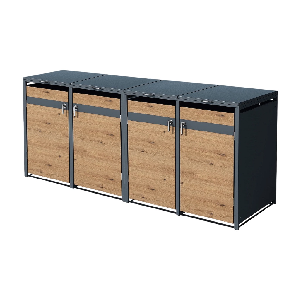 Meuble de rangement modulable pour entrée en métal et bois - 150 x 40 x 60-zenboxatelier