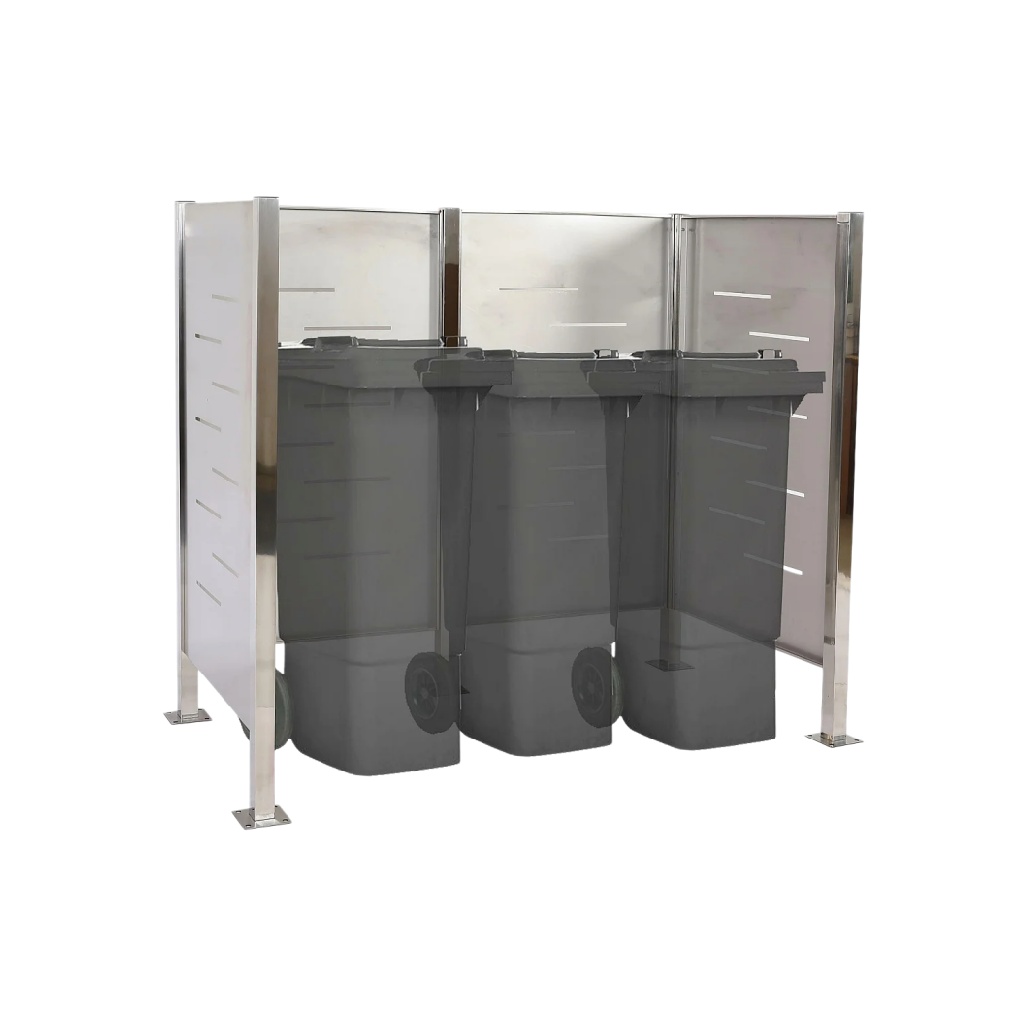 Cabine de rangement pour poubelles en acier inoxydable - 150 x 100 x 120-menuisierzen