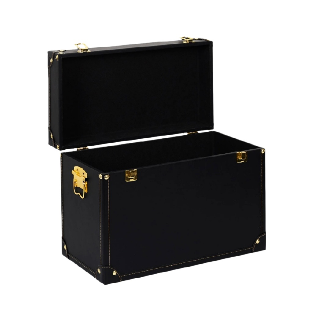 Coffre de rangement en simili cuir pour la maison - 40 x 20 x 20-boistoucher