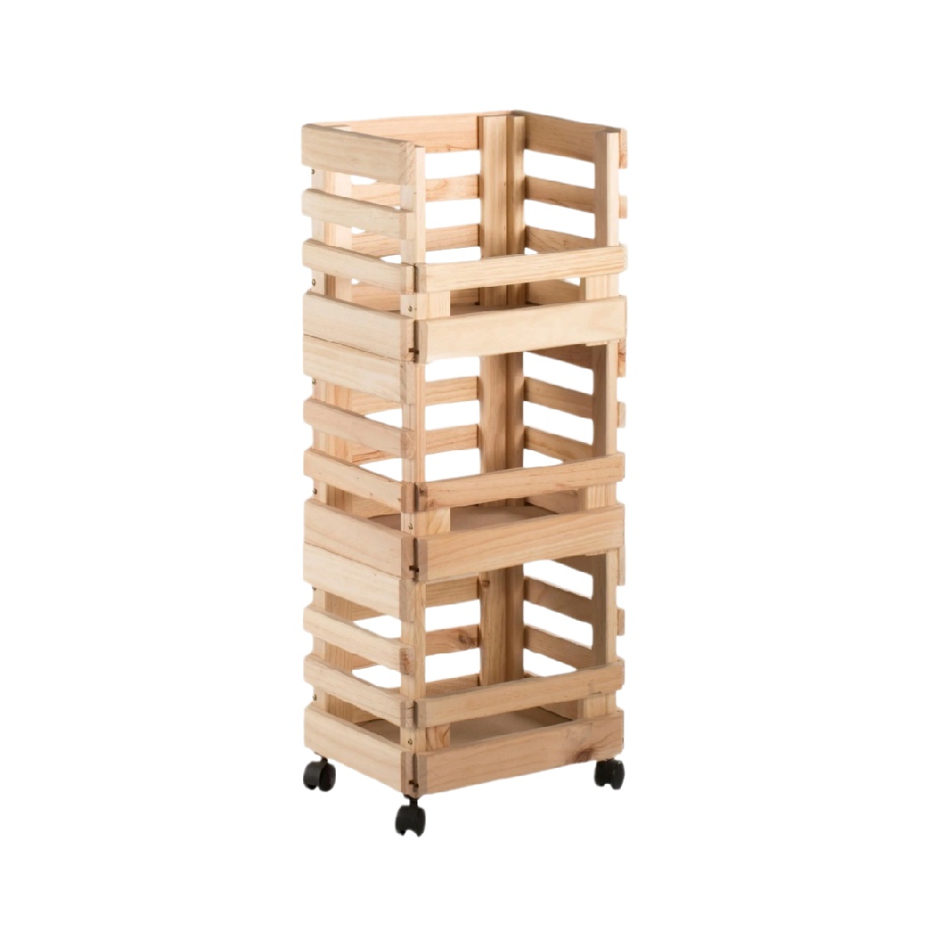 Étagère de rangement pour cuisine en bois naturel - 30 x 30 x 90-boistoucher