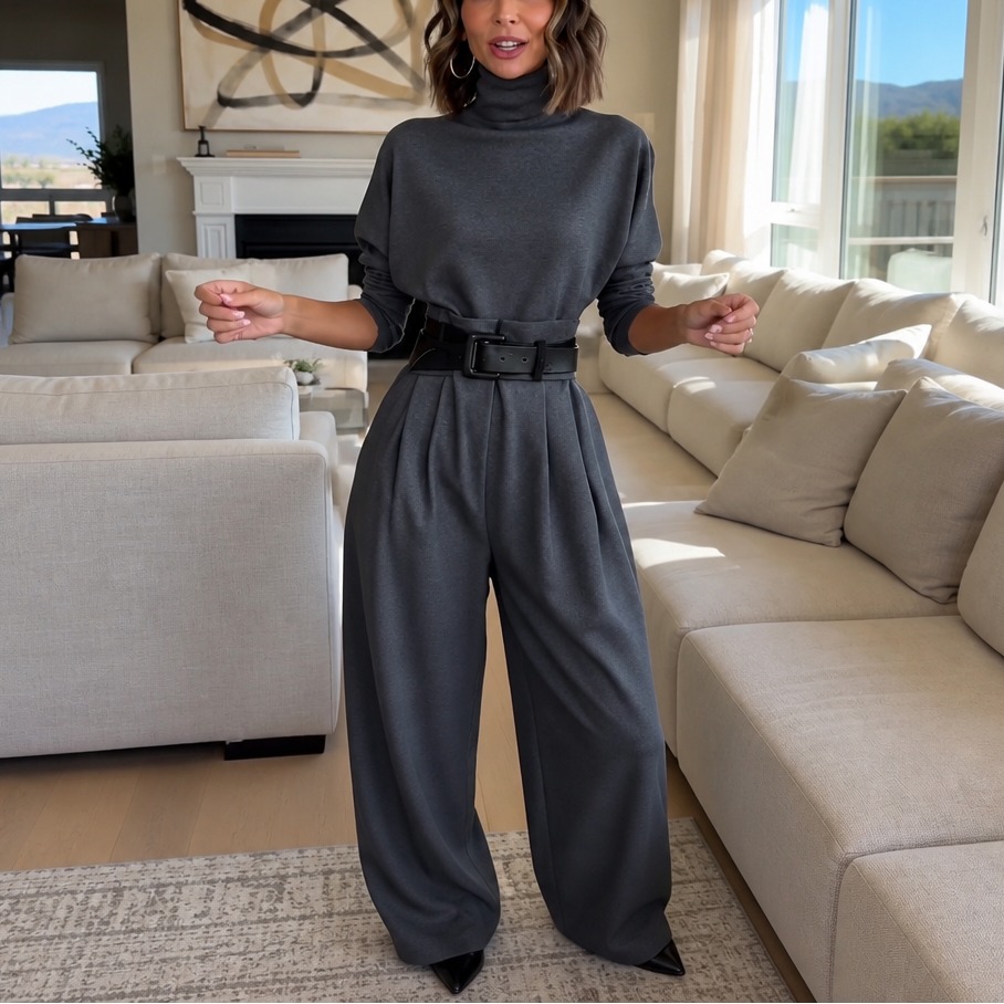 ⭐The Everyday Elegance Turtleneck Set | 3-Piece Look with Belt