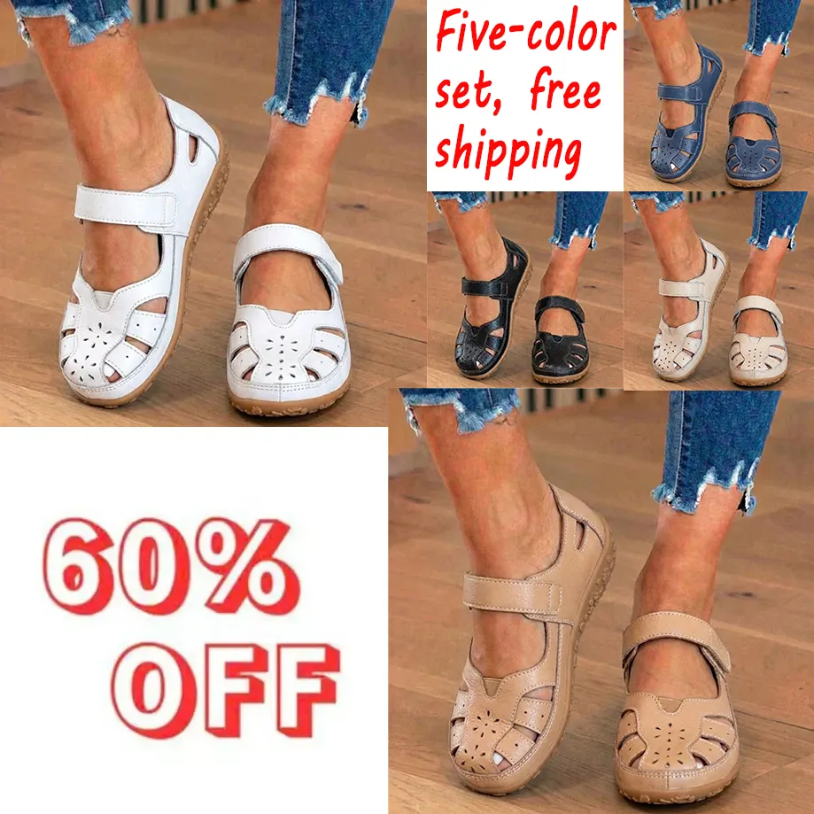 🔥LAST DAY 60% OFF🔥 Orthopedic Leather Mary Jane Sandals - Perforated Design & Grip Sole