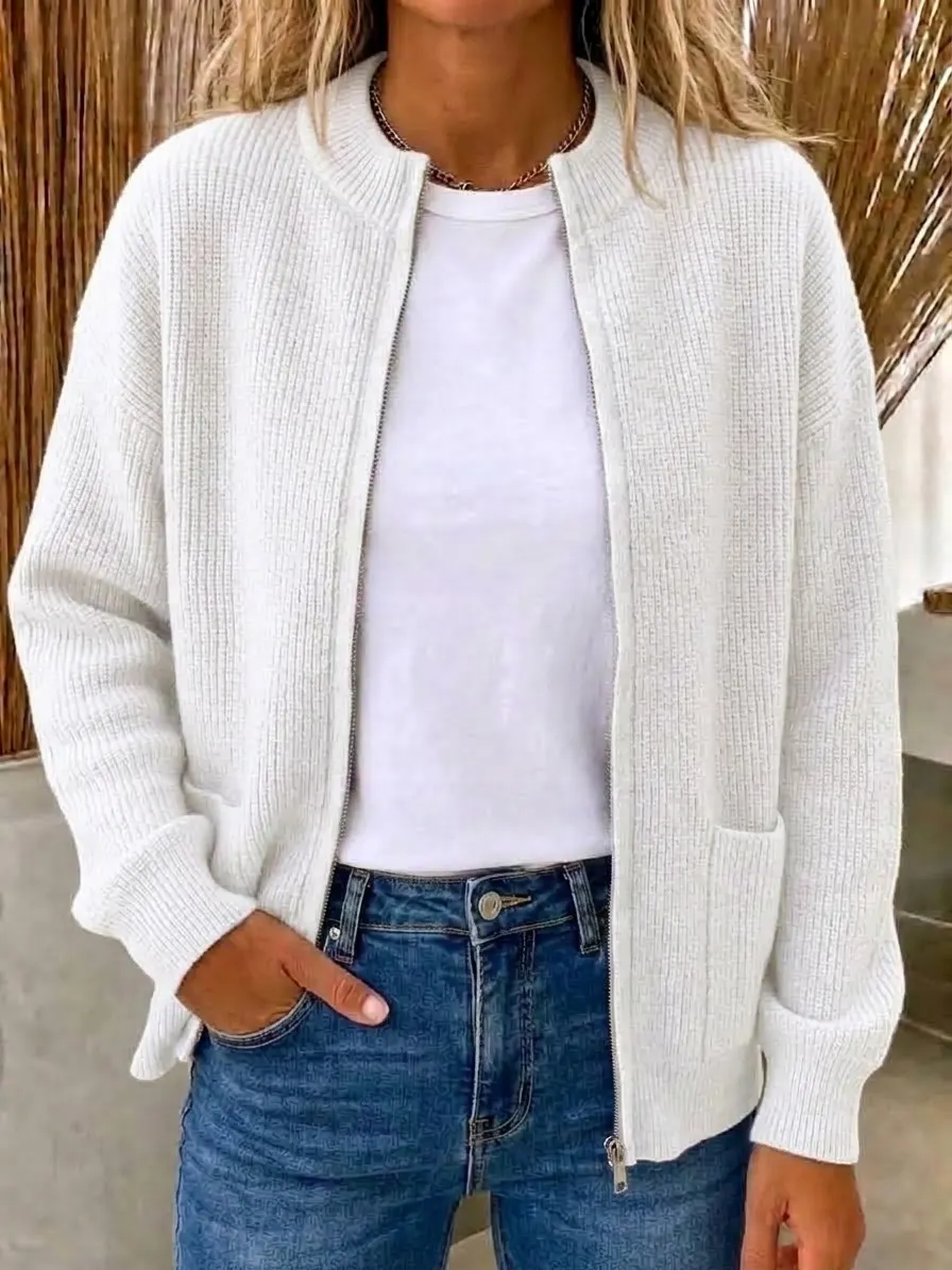 Women's Ultra-Soft Zip-Front Knitted Cardigan Jacket