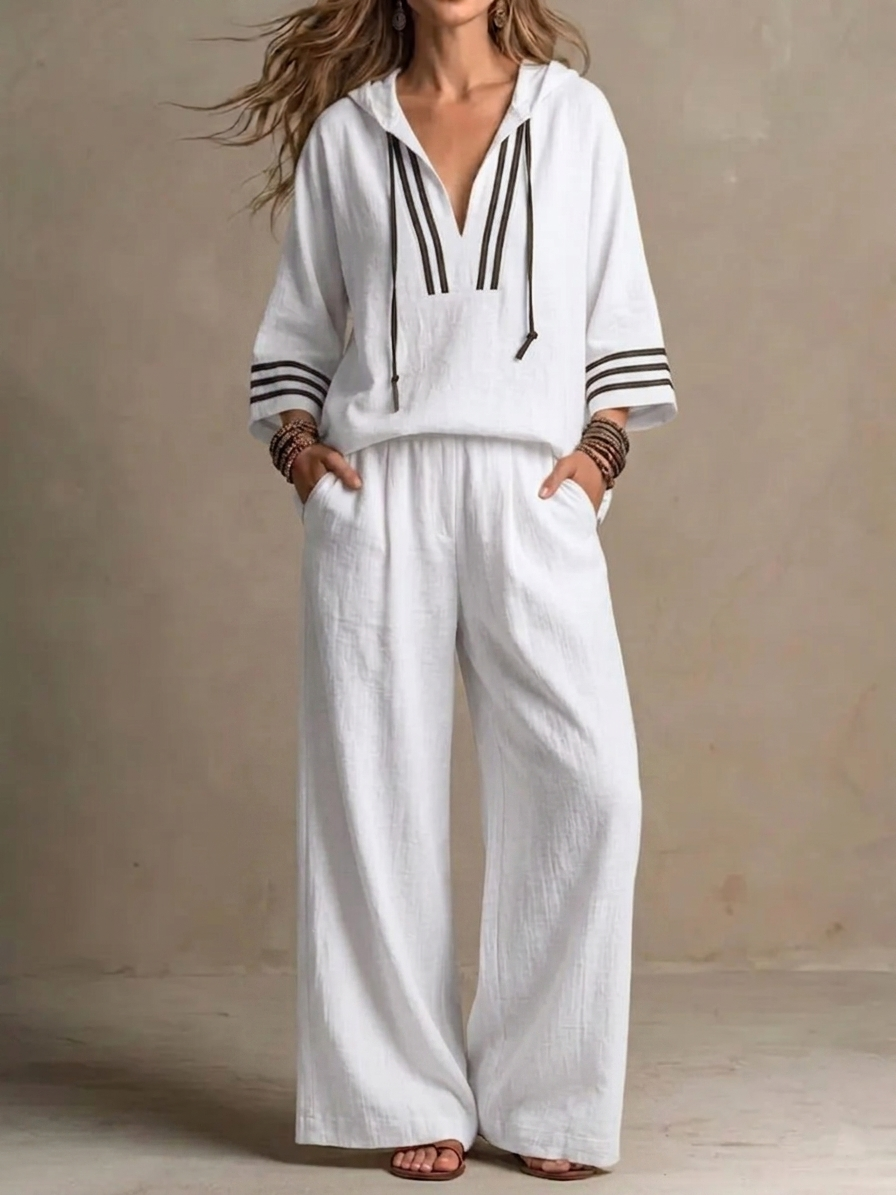 Today 49% off🔥 Women's Casual Loose Cotton-Linen Hooded Set