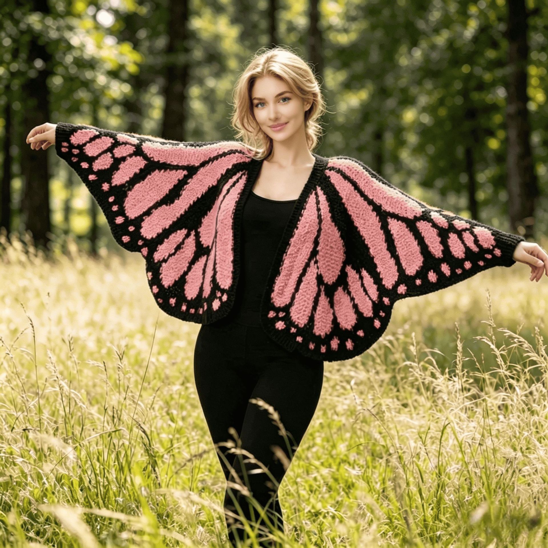 Imperial Butterfly Cloak Butterfly Shawl Cardigan Knitted Special-Shaped Cardigan Butterfly Shawl Hand Hook Shawl Decorative Shawl
