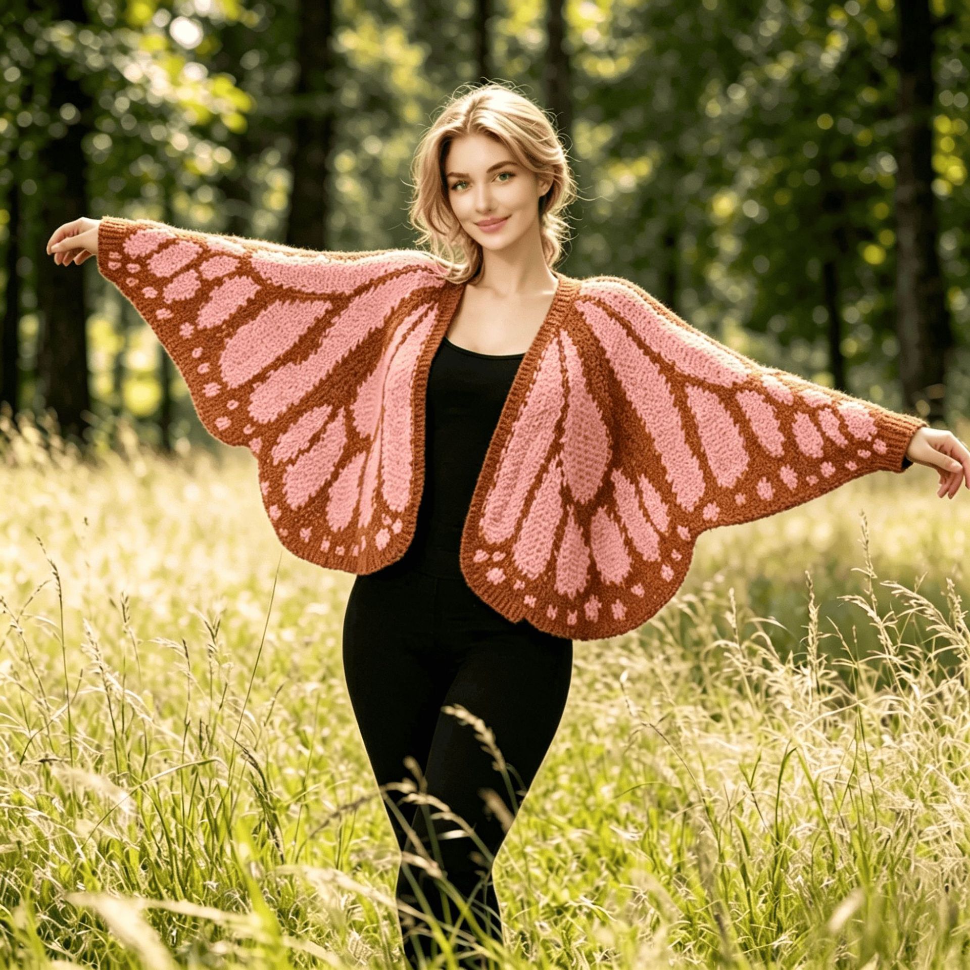 Imperial Butterfly Cloak Butterfly Shawl Cardigan Knitted Special-Shaped Cardigan Butterfly Shawl Hand Hook Shawl Decorative Shawl