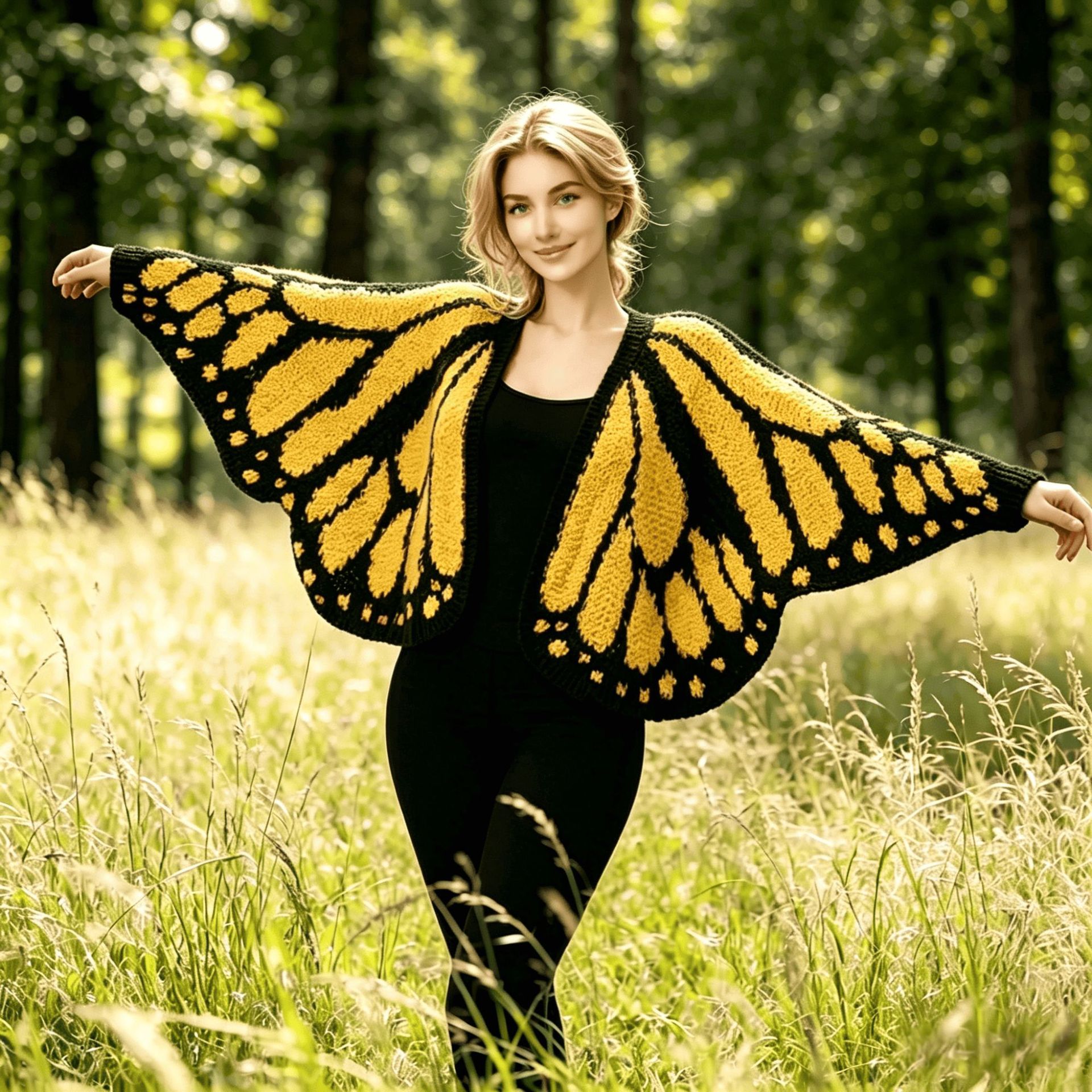Imperial Butterfly Cloak Butterfly Shawl Cardigan Knitted Special-Shaped Cardigan Butterfly Shawl Hand Hook Shawl Decorative Shawl